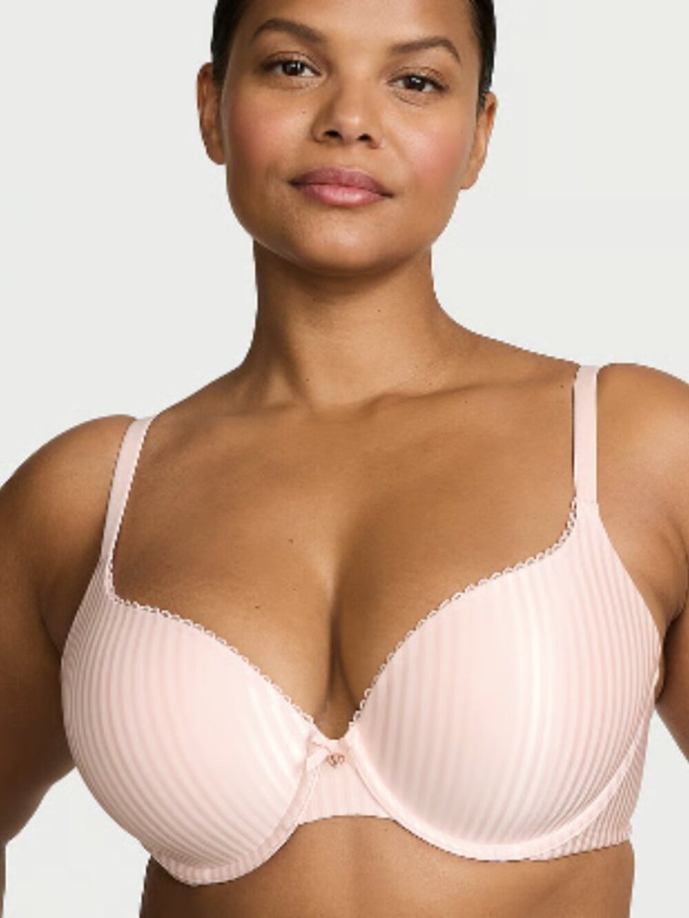 Victoria’s Secret 42DD Smooth Light Pink Striped T-Shirt Bra Underwire Perfect
